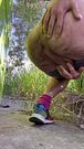 male fag whore pushes rock out of its slut hole