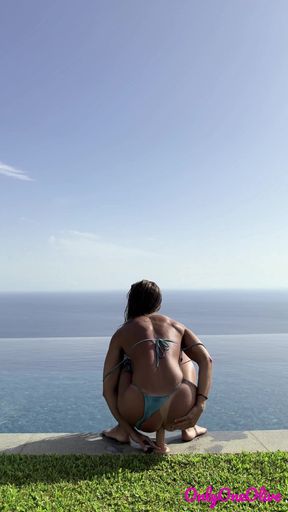 Poolside Ass Play and Anal Fun for Petite Wife