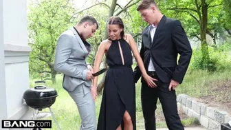 Eveline Dellai Takes Two Cocks in Sizzling BBQ Threesome