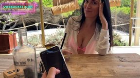 Secret Pleasure With Lovense Lush 4 In Public Places (in A Restaurant, On The Beach, In A Parking Lo