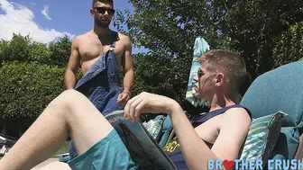 Oliver Dean barebacks fit muscular stepbrother Argos for a big cumshot