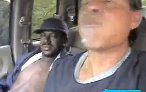 Outdoor Interracial Blowjob with a Big Cock