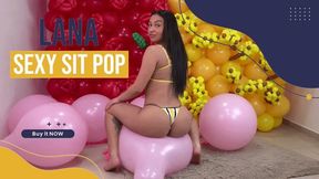 Lana Sensual Sit-to-Pop with Bubblegum Pink Balloons - 4K