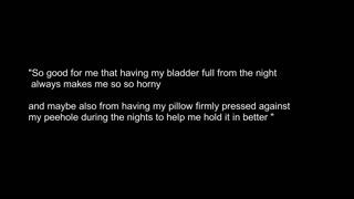 Saras Adventures - Full bladder pillow humping after waking up