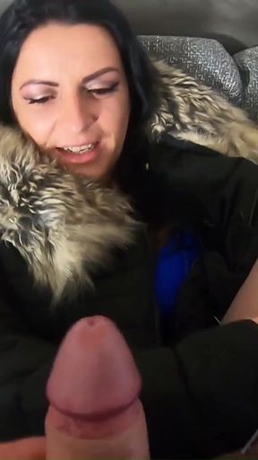 Milfycalla - a Lot of Cum on My Old Black Fur Downjacket