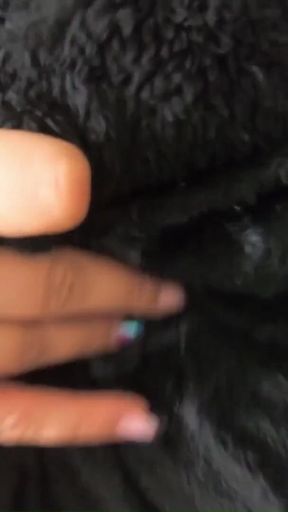 Milfycalla - a Lot of Cum on My Old Black Fur Downjacket