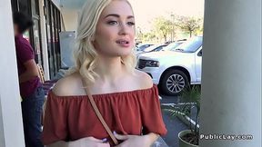 Amateur blonde slut gets picked up and fucked outdoors