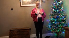 Wife dancing in pink and leggings