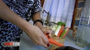 spanish mature slut fucked in the ass with vegetables and good cock