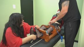 Christmas tickles: Amaru tag teamed by Miss Kitty and Pitaya Tickler (full body camera)