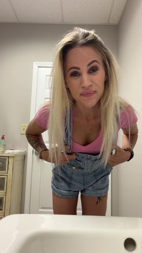 Overalls stripper gets naughty