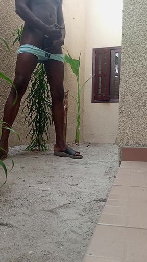 Wanking Myself up in the Back Yard