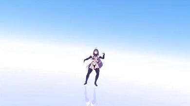 Elf VTuber strips naked in supernova dance MMD hentai
