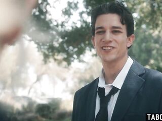 Virgin golden-haired DP bang by her hung stepbros