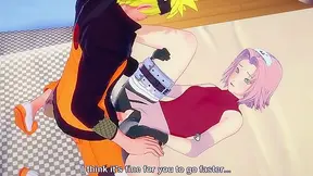 Naruto Whispers Sweet Desires to Sakura Beneath Moonlit Cherry Blossoms