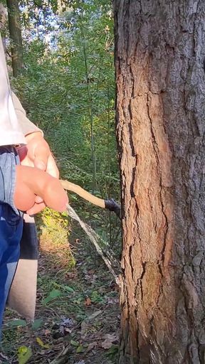 On a Walk in the Forest, Long Pissing Under a Tree