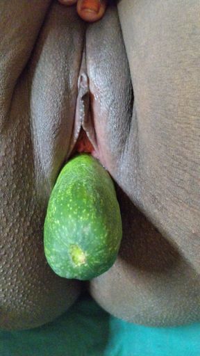 Beautiful cline saved my pussy and masturbating big cucumber