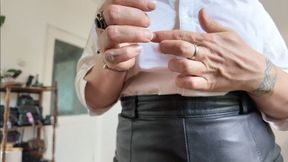 worshiping her sexy breast with veiny hands m0