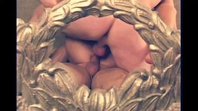 Skinny Mature Is Stuck in a Threesome