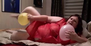 Playing with balloons while wearing a lab coat. I also tested whether you can have sex with balloons.