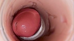 Camera inside deep pussy captures huge ejaculation of sperm