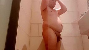 Fat Gainer Boy Taking A Shower With Some Belly Play - Gay Boy