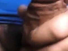 Daddy shows off his thick uncut cock on webcam