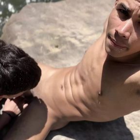 We Found a Dark-skinned Boy Masturbating Outdoors