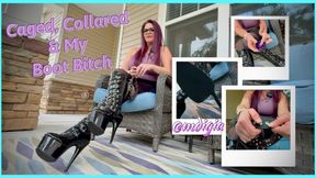 LOCKTOBER DAY 9: CAGED, COLLARED, & MY BOOT BITCH