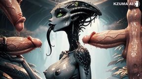 Woman Licking and Sucking a Cock - Hentai Ai