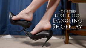 Pointed High Heels Dangling Shoeplay Barefoot Feet Side View - Kylie Jacobsx - WMV 1080p HD