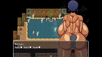 Public bath gangbang for tanned cutie Natsuki