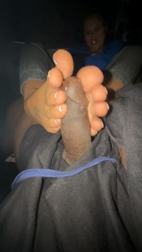 Mixed feet again big cumshot
