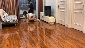 Ponyplay and ponyride a Shiny tight clothes girl in the room #SK086