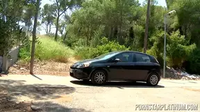 PORNSTAR PLATINUM Redhead Cristal Cherry Rides Big Dick Outdoor