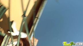 ”Teen snatch banged by hard threeway action”