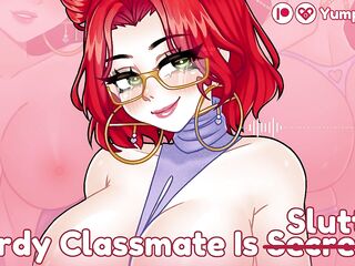 Nerdy Gal from Class is Secretly a Nympho! AUDIO MANGA - Erotic Roleplay - POV Audio Hentai