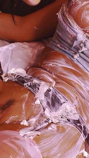Captivating moment from &quot;Food Fetish Lesbian Sex with Big Boobs Jasmine Black and Leila Bee&quot;