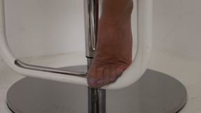 Lola’s Nylon Feet on the Barstool