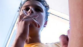 ”Smoking & uncut meat  stroking by  Stone Solo session”