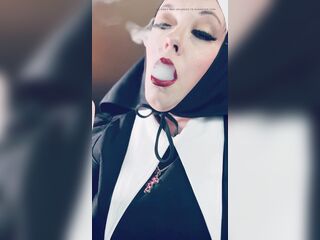 Tina Snua Enrols At The Nunnery! Wicked Nun Smokes A Cork 100 Cigarette - Come Corrupt Me Father!