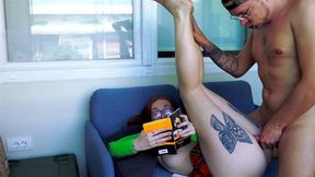 Fucking my stepsister while she's reading a book