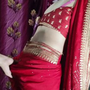 Lal saree wali bhabhi ko pel diya