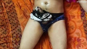 Sexy boy cums on💦 aunty&#039;s panties