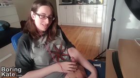 Classic nerdy trans tgirl masturbation at desk ruined in HD