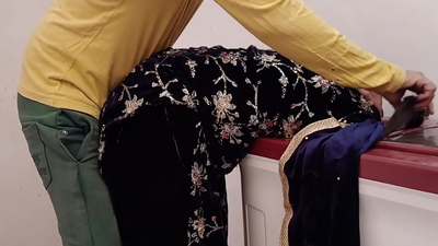 StepSon fucked Step Mom while she is stuck in washing machine Facial Cum in Mouth / Dad is not home