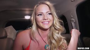 Blonde College Chick Goes Wild - Lilly Sapphire enjoys her car sex adventure