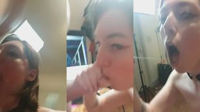 une petite pipe gouteuse avec mon collier goth