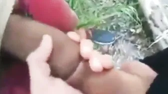 Amateur outdoor docking and blowjob in public