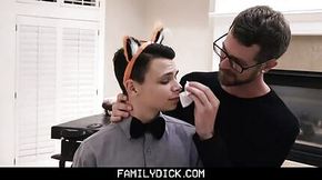 Kinky daddy and buddy fuck little boy in costume